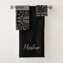 Elegant monogram Badkamer Handdoek Set
