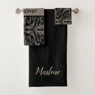 Elegant monogram Badkamer Handdoek Set