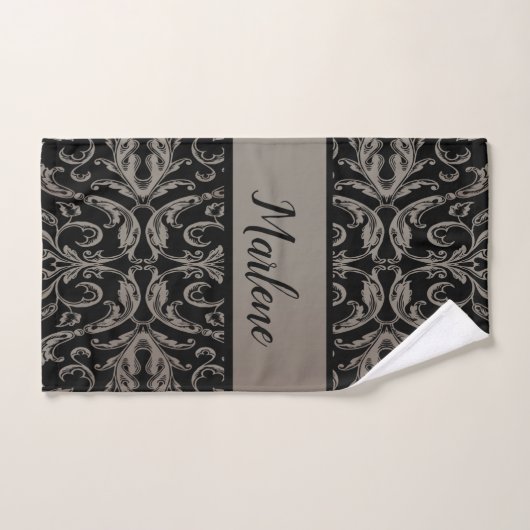 Elegant monogram Badkamer Handdoek Set (Handdoek)