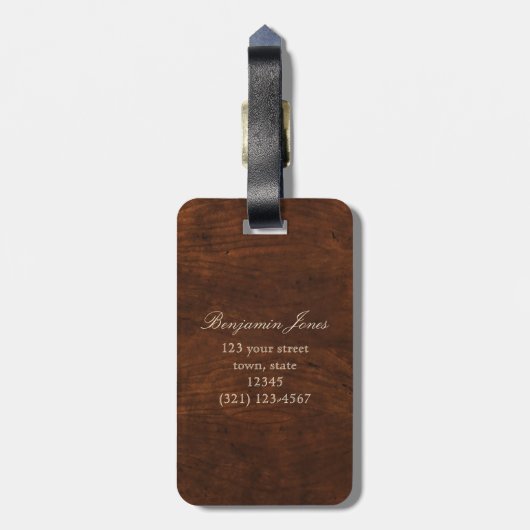 Elegant Monogram Bagagelabel (Achterkant verticaal)