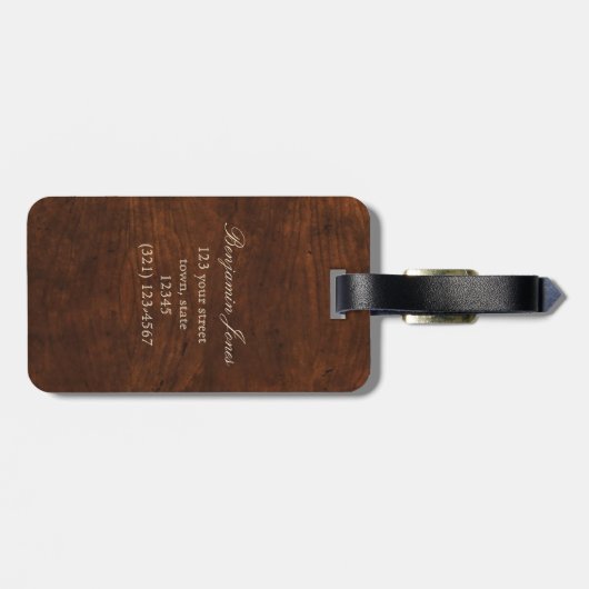 Elegant Monogram Bagagelabel (Achterkant horizontaal)