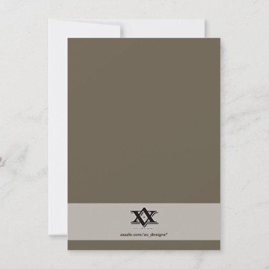 Elegant Monogram Bar Mitzvah met foto Kaart (Achterkant)