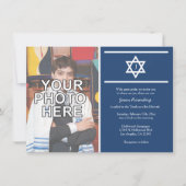 Elegant Monogram Bar Mitzvah met foto Kaart (Voorkant)