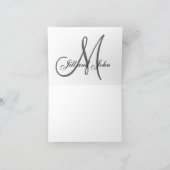 Elegant monogram Bedankt kaart (Binnen)
