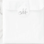 Elegant Monogram Bedankt voor je huwelijk Ronde Sticker<br><div class="desc">Grijze monogram Initiaal bruidegom voor de Sticker of voor de zegels van de huwelijksuitnodiging . Volledig . Elke Clarke ©2009</div>