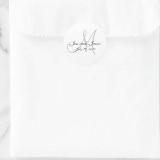 Elegant Monogram Bedankt voor je huwelijk Ronde Sticker