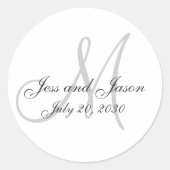 Elegant Monogram Bedankt voor je huwelijk Ronde Sticker (Voorkant)