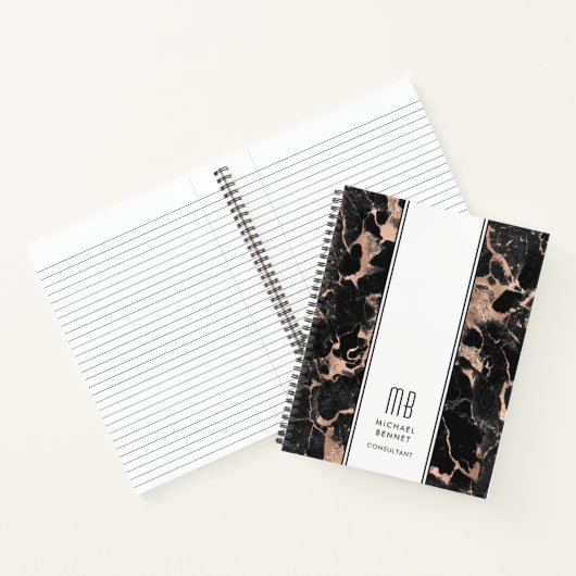 Elegant monogram bedrijf notitieboek (Binnen)