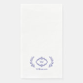 Elegant Monogram Beginletter Lauwerkrans Servet (Voorkant)