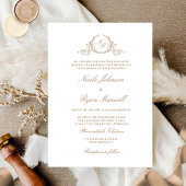 Elegant Monogram Beige Cream Plechtige bruiloft Kaart