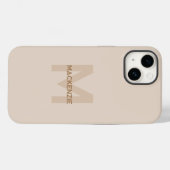 Elegant Monogram Beige Gold Modern Typografie Naam Case-Mate iPhone Case (Achterkant (horizontaal))