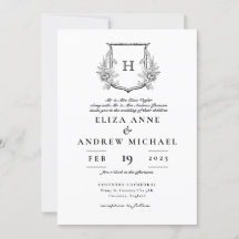 Elegant Monogram Black and White Wedding