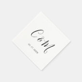 Elegant Monogram Black and White Wedding Servet (Hoek)