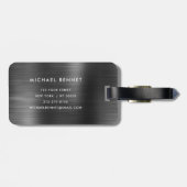 Elegant Monogram Black Bagagelabel (Achterkant horizontaal)