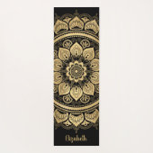 Elegant Monogram Black Boho Mandala Yogamat (Achterkant)
