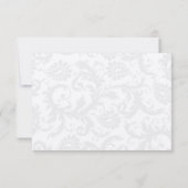 Elegant Monogram Black Damask Red Trim Wedding Notitiekaartje (Achterkant)