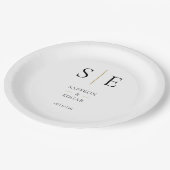 Elegant Monogram Black en Gold Weddenschap Papieren Bordje (Gekanteld)