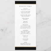 Elegant Monogram Black en Gold Wedding Programmakaart (Achterkant)
