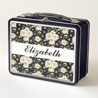 Elegant Monogram Black en White Daisy Pattern