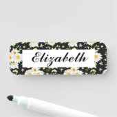 Elegant Monogram Black en White Daisy Pattern B Naamplaatje (In situ)