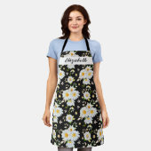 Elegant Monogram Black en White Daisy Pattern Schort (Gedragen)