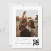 Elegant Monogram Black en White Formal Wedding Kaart (Achterkant)