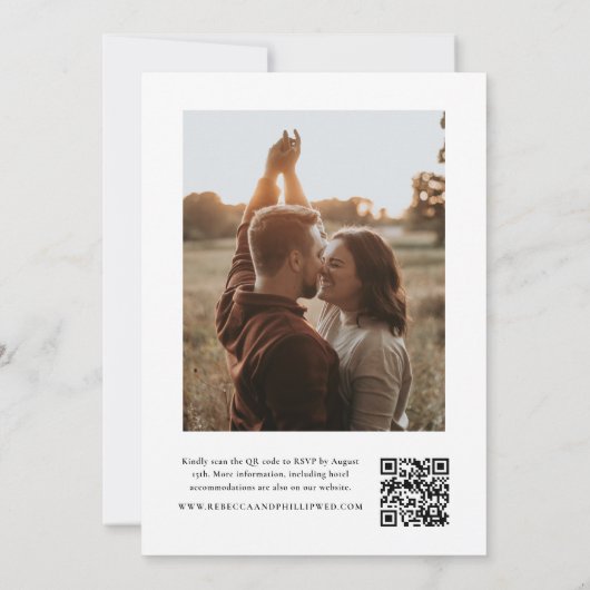 Elegant Monogram Black en White Formal Wedding Kaart (Achterkant)