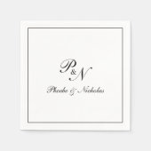 Elegant Monogram Black en White Formal Wedding Servet (Voorkant)