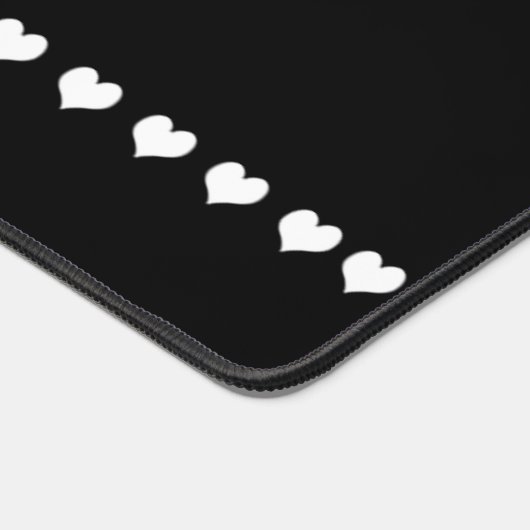 Elegant Monogram Black en White Hearts Bureaumat (Hoek)