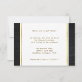 Elegant Monogram Black & Gold Bat mitzvah Brunch Kaart (Achterkant)