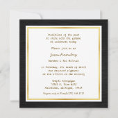 Elegant Monogram Black & Gold Bat mitzvah Kaart (Achterkant)