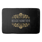 Elegant Monogram Black Gold Bath Mat (Voorkant)