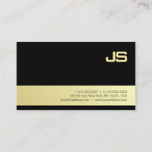 Elegant Monogram Black Gold Design Trendy Luxury Visitekaartje (Achterkant)