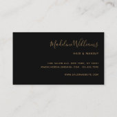 Elegant Monogram Black Gold Modern Script Initiale Visitekaartje (Achterkant)