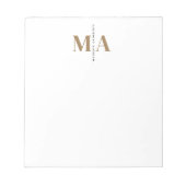Elegant Monogram Black Gold Name Notitieblok (Voorkant)