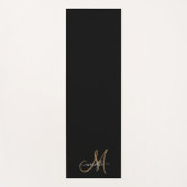Elegant Monogram Black Gold Name Yoga Mat (Voorkant)