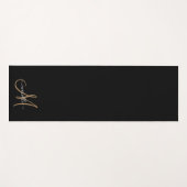 Elegant Monogram Black Gold Name Yoga Mat (Voorkant (horizontaal))