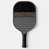 Elegant Monogram Black Leopard Animal Print Pickleball Paddle (Achterkant)