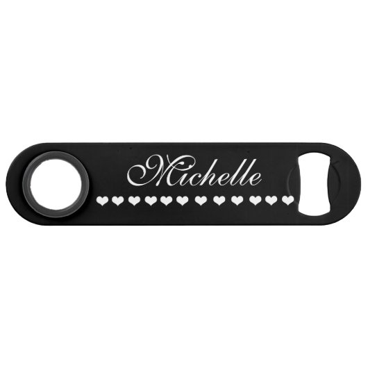 Elegant Monogram Black Speed Flessenopener (Voorkant (Horizontaal))