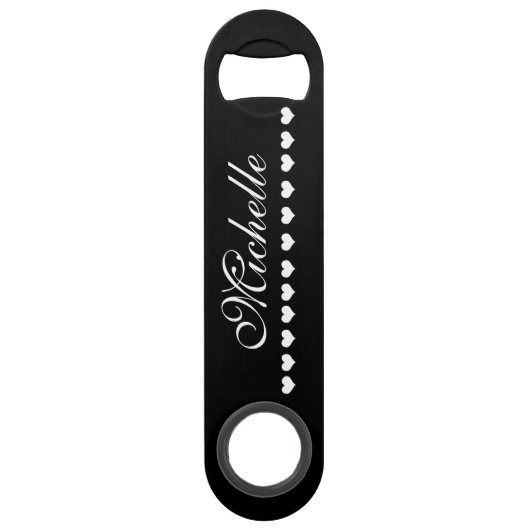 Elegant Monogram Black Speed Flessenopener (Voorkant)