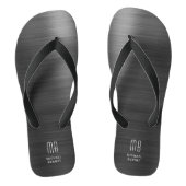 Elegant Monogram Black Teenslippers (Voetbed)