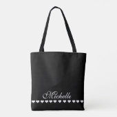 Elegant Monogram Black Tote Bag (Achterkant)