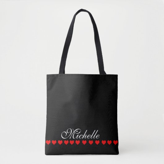 Elegant Monogram Black Tote Bag (Voorkant)