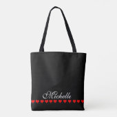 Elegant Monogram Black Tote Bag (Achterkant)