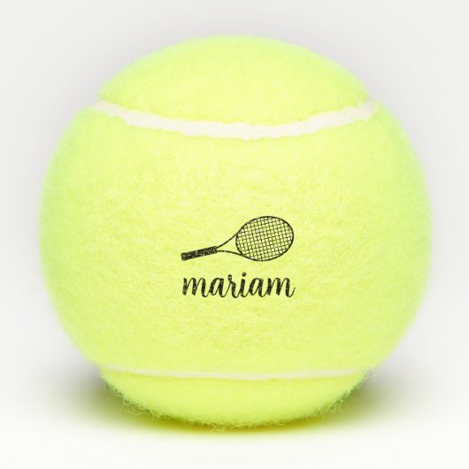 Elegant Monogram Black Typografie Modern script Tennisballen (Achterkant)