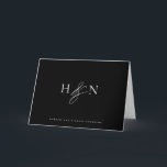 Elegant Monogram Black Wedding Bedankkaart<br><div class="desc">Elegant trouwmonogram bedankt je kaart. Deze trouwmonogram kaart bevat elegante scriptampersand en klassieke typografie. Personaliseer door uw eigen monogram en andere details toe te voegen. Dit minimalistische monogram bruiloft bedankt je kaart zal ook perfect zijn als een paar kantoorbenodigdheden.</div>