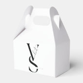 Elegant Monogram Black & White Favor Box Bedankdoosjes (Achterkant)