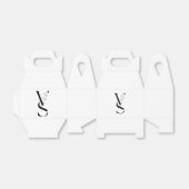 Elegant Monogram Black & White Favor Box Bedankdoosjes (Uitgevouwen)