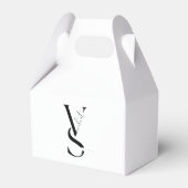 Elegant Monogram Black & White Favor Box Bedankdoosjes (Voorkant Zijde)