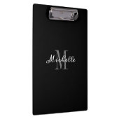 Elegant Monogram Black White, gepersonaliseerd Klembord (Rechts)